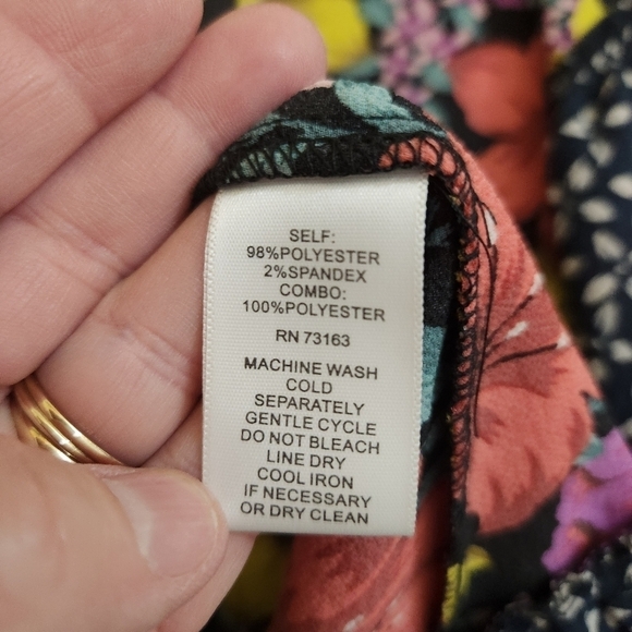 Spense Mixed Print Floral Wrap Dress, sz 4 - Picture 10 of 11